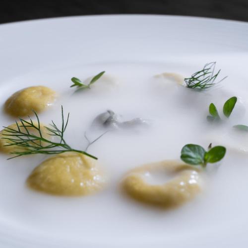 a group of food on a white plate at Hotel Stella Della Versilia in Marina di Massa
