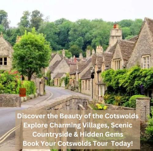 an image of a village with a sign that reads discover the beauty of the c at Large Modern Apartment with Garden Sleeps 10 Guests in London