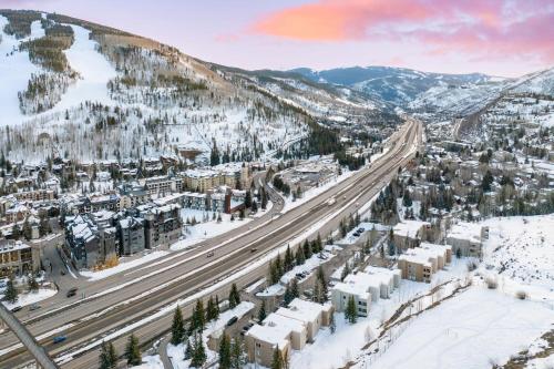 an aerial view of a city in the snow at Sunvail by AvantStay 10min Walk to Ski Lifts in Vail