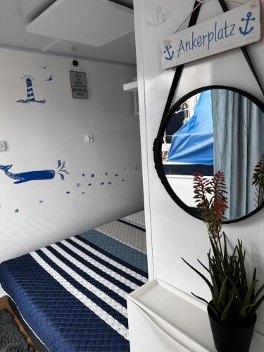 Katil atau katil-katil dalam bilik di Premium Hausboot Trave Traum