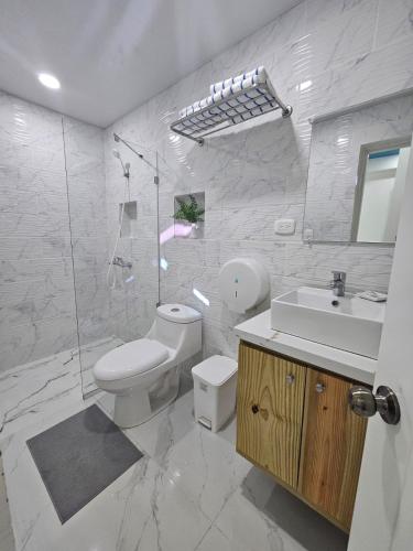 Koupelna v ubytování Hotel Gutz