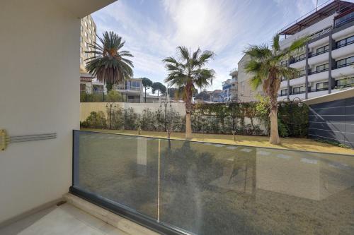 a view of a swimming pool in a building at Seasight Suites in Kusadası