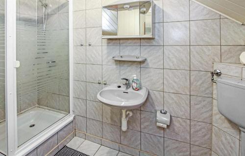 Ένα μπάνιο στο Ferienwohnung Graal-Müritz