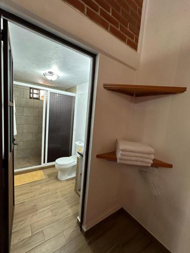 Koupelna v ubytování Del cortes cabañas