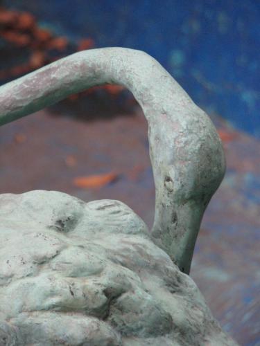 a statue of a bird with a long neck at Hotel Villa im Park in Düsseldorf