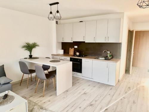 Dapur atau dapur kecil di Mountain View Apartament Termy Chochołowskie 5 min
