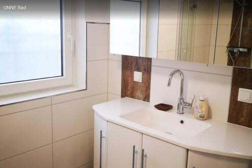 Ένα μπάνιο στο Birkenblick Ferienwohnung Unne