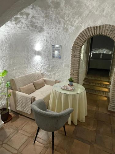 Posezení v ubytování CUEVA DE DAVID