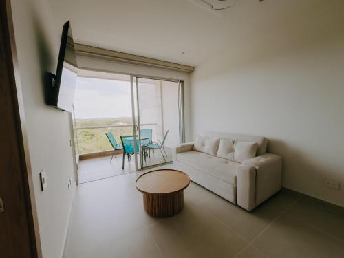 Χώρος καθιστικού στο Baia Kristal Apartamento