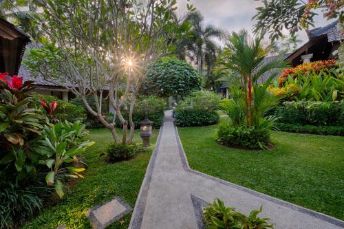 a walkway through a garden with plants and trees at Saba Villa by Sanga Sanga Hospitality in Saba