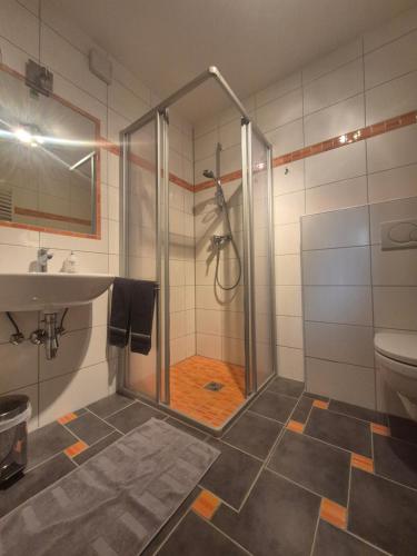 Koupelna v ubytování Haus Lorenz