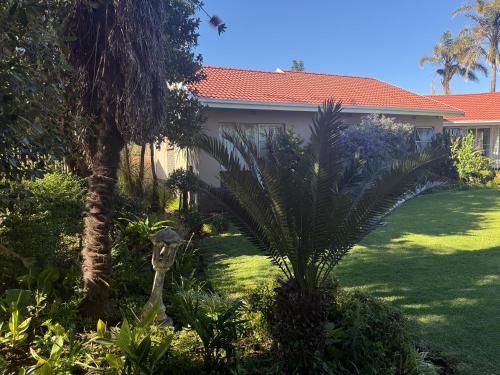 a house with a palm tree in the yard at Horizon Bed and Breakfast in Roodepoort