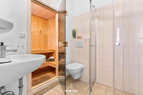 Ένα μπάνιο στο Ferienhaus Panoramablick 37 - Sankt Andreasberg im Harz