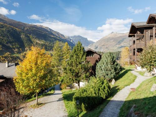 a view of the mountains from the house at Apartment Aragon T100 by Interhome in Fiesch
