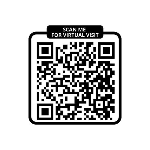 un code qr noir et blanc avec un signe me scanner pour une visite virtuelle dans l'établissement Bluestay 291 - Studio Cozy à Paris, à Paris