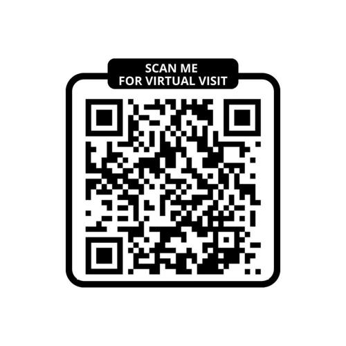 un code qr noir et blanc avec un signe me scanner pour une visite virtuelle dans l'établissement 863 Suite Hortensia - Superbe Appartement, à Montreuil