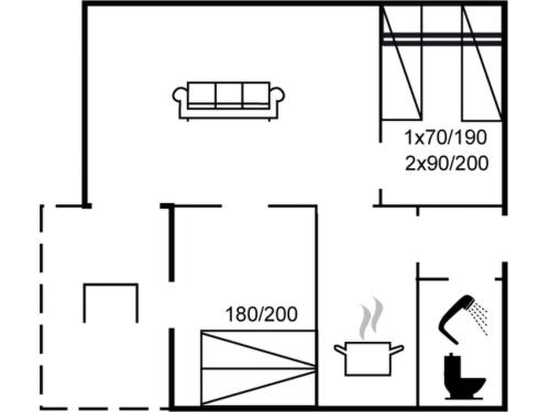 a schematic diagram of a laboratory with the number of experiments at Holiday Home Aurore - 1-3km from the sea by Interhome in Fårevejle