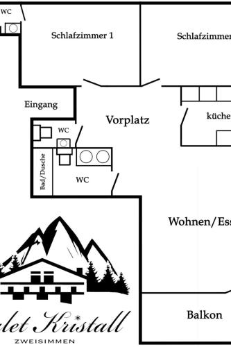 a schematic diagram of aolithicolithicolithicolithicolithic house at Apartment Kristall by Interhome in Zweisimmen