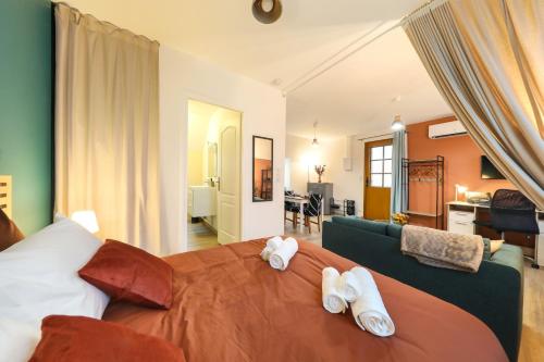 Cama o camas de una habitación en Le Nid des Pros', idéal télétravail, proche Compiègne
