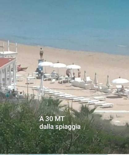 a beach with umbrellas and chairs and people on the beach at oasi scala dei turchi in Realmonte