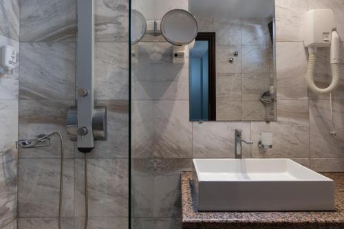 Koupelna v ubytování Hotel Makednos
