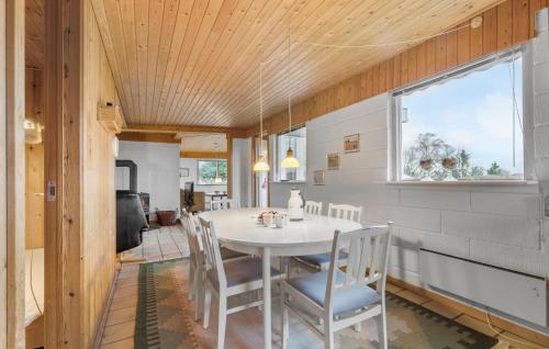 a dining room with a white table and chairs at Pet Friendly Home In Glesborg With Wifi in Glesborg
