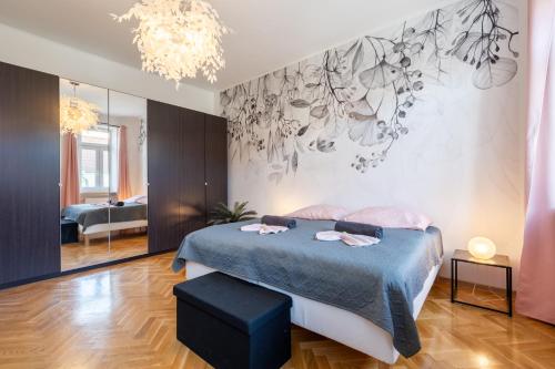 Postel nebo postele na pokoji v ubytování revLIVING Apartments Eggenburg