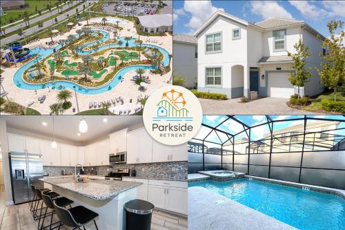 a collage of photos of a house and a swimming pool at Storey Lake Pool Home with Resort Amenities near DISNEY in Kissimmee