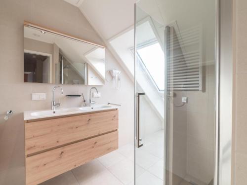 ColijnsplaatにあるHoliday Home in Colijnsplaat by Oosterscheldeの洗面台とシャワー付きのバスルーム
