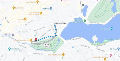 a map with pointers to locations on it at Căn hộ số 9 - Di House Đà Lạt in Da Lat