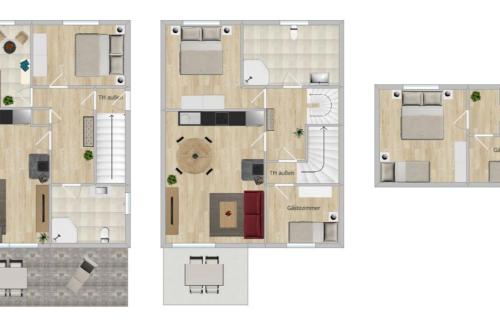 a floor plan of a house with at 01 Sommerhus Esbjerg DHH mit Sauna und Whirlpool in Burg auf Fehmarn