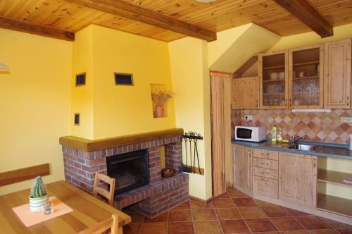 Kuchyňa alebo kuchynka v ubytovaní Ubytování a apartmány Sluníčko