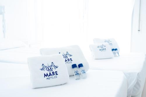 a group of products sitting on a table at Mare Estepona Hotel in Estepona