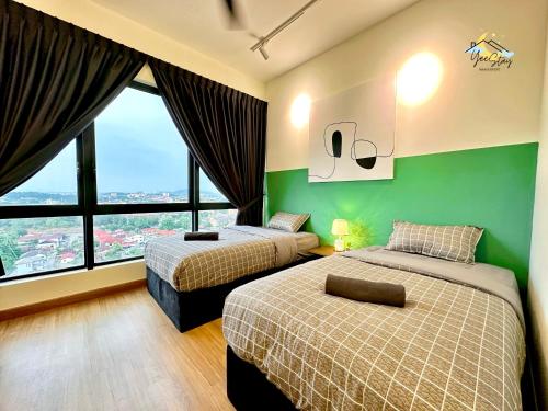 Ένα ή περισσότερα κρεβάτια σε δωμάτιο στο Apple 9pax snooker