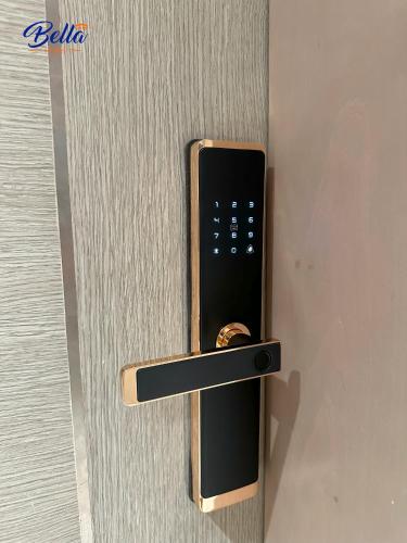 a remote control on a door with a ring on it at Bella INN - Deluxe Master Room - No Smoking in Dubai