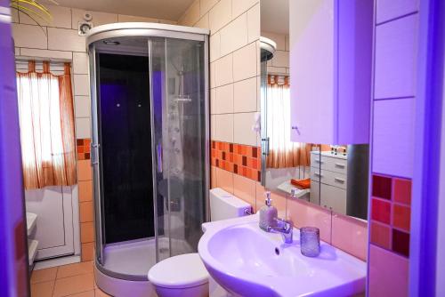Koupelna v ubytování Honey Apartment Lendava