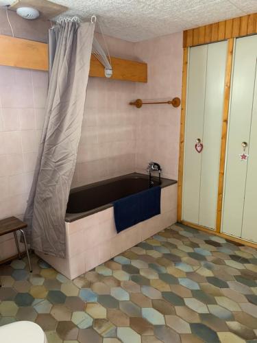 Ένα μπάνιο στο RDC Appartement dans chalet Le Genestou