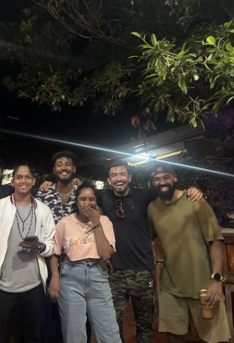 a group of people posing for a picture at Tamasha Goa Vagator in Vagator