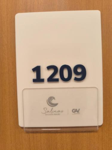 a digital clock on a door with the number at Salinas Exclusive Resort in Salinópolis