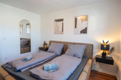 Posezení v ubytování Apartment Passau B - Parken, Stilvoll, Modern & Cozy im Zentrum von Passau