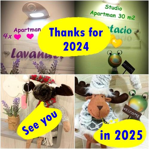 a collage of pictures with a sign that says thanks for laavenma in at Apartmani Peyton in Slavonski Brod
