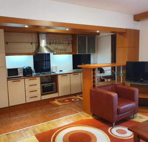 Kuchyň nebo kuchyňský kout v ubytování Maria Apartament