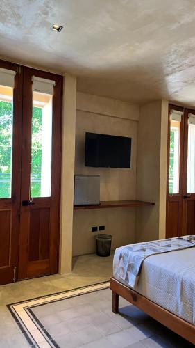 TV a/nebo společenská místnost v ubytování Casa Narau