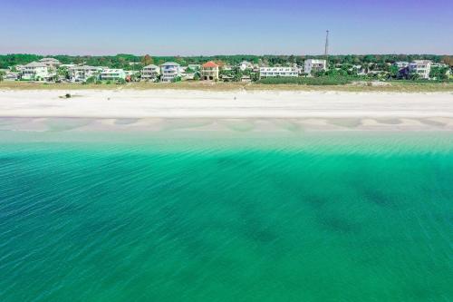 an aerial view of a beach and the ocean at Sunnyside on the Gulf #3 in Sunnyside