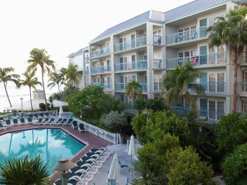 a view of the resort from the pool at Galleon Resort and Marina in Key West