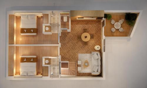 un aménagement d'un petit appartement dans l'établissement Appartement cosy au cœur des chartrons, à Bordeaux