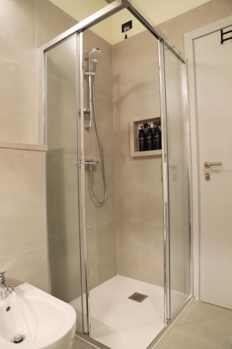 a bathroom with a shower and a sink at Stelle di Verona - Andromeda in Verona