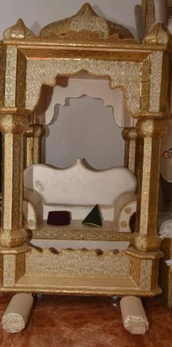 a pretend bed with a white couch in a room at Luxury 3-bedroom apartments 5-min to the Airport in Fès