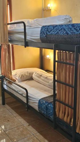 a couple of bunk beds in a room at Mai Family Guest House in Singaraja
