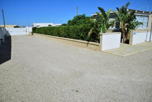 a walkway in front of a building with plants at B&B Domus Terra Mare in Torre San Giovanni Ugento